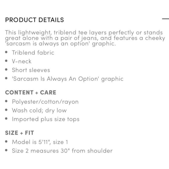 Torrid Size 2 Sarcasm Saying Graphic Tee Dark Green - Picture 4 of 8